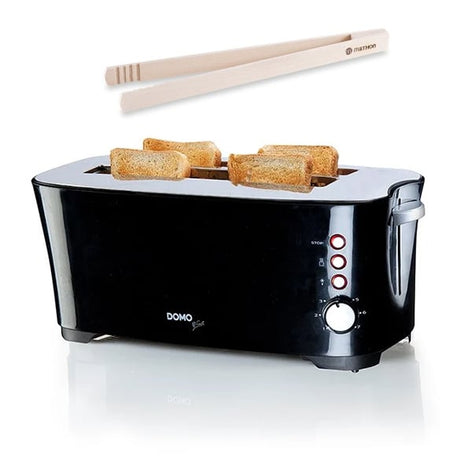 Lot grille-pain cool touch 2 tranches et pince à toast en bois - Mathon - 1