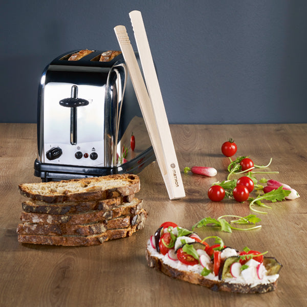 Lot grille-pain cool touch 2 tranches et pince à toast en bois - Mathon - 4