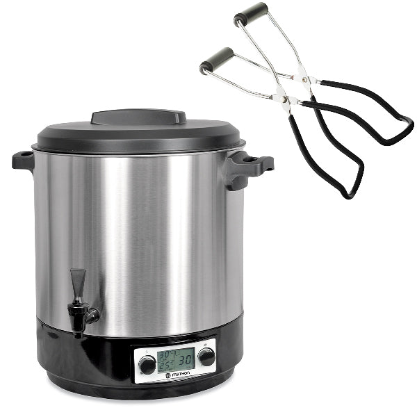 Lot stérilisateur en inox 31 L automatique 2000 W KCPST31LCD.IX et pince à bocal noire - Mathon - 1