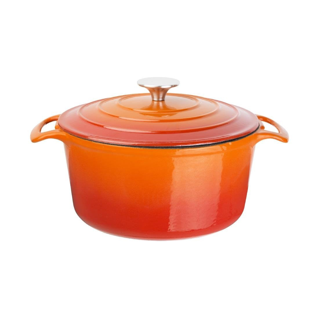 Grande cocotte en fonte ronde orange   4 L Vogue - Mathon - 1