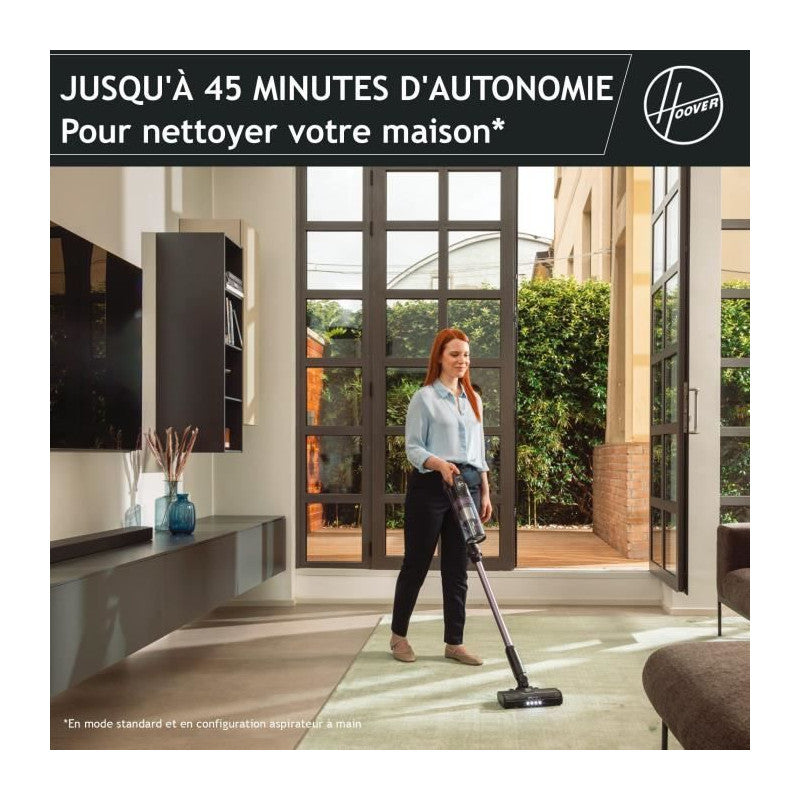 Aspirateur Balai Sans Fil -   Hf1p10h - 40 Aw - Ecran Led - Noir / Pastel Violet Hoover - Mathon - 3