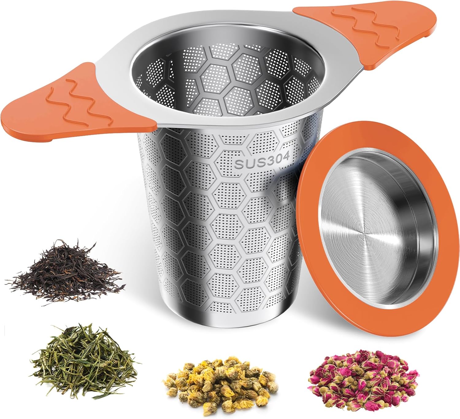 Infuseur à thé orange en acier inoxydable avec poignée Vendos85 - Mathon