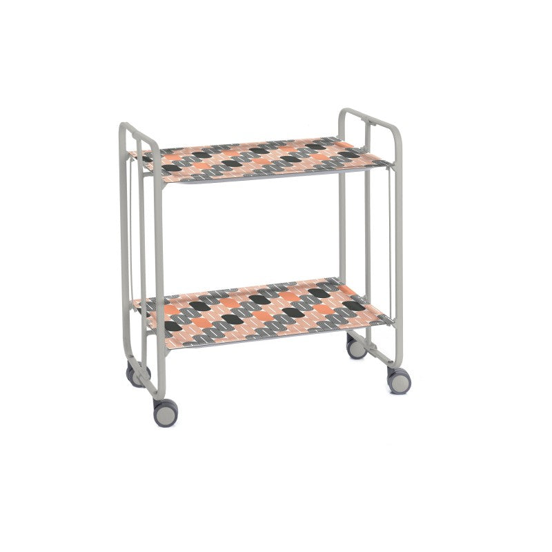 Desserte pliante 2 niveaux avec roulettes – structure gris aluminium, bauhaus Don Hierro - Mathon - 1