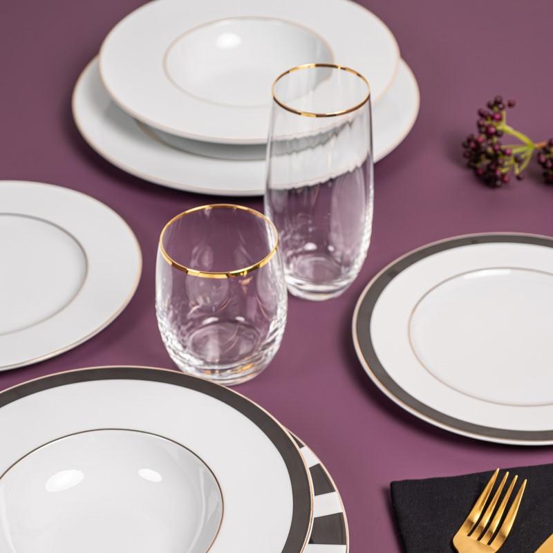 Boite de 6 gobelets bas Waterfall filet or 30 cl Table passion - Mathon - 2