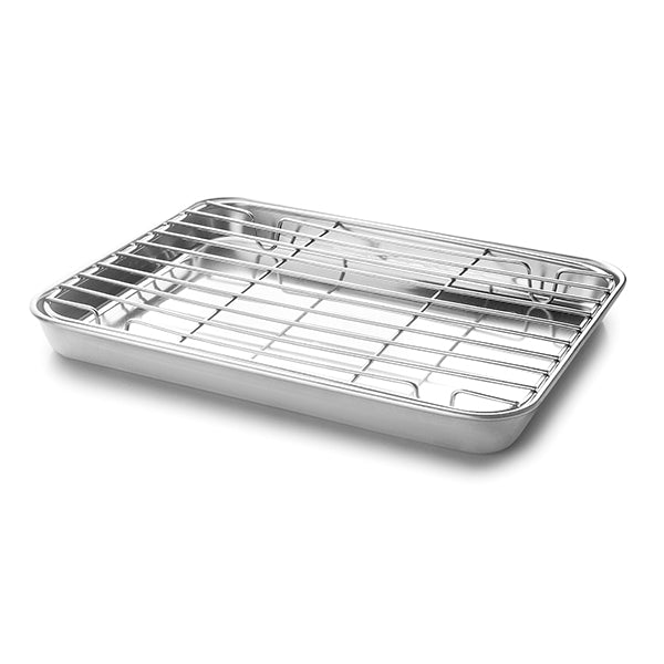 Plat à four en inox avec grille 40,5 cm Lacor - Mathon - 1