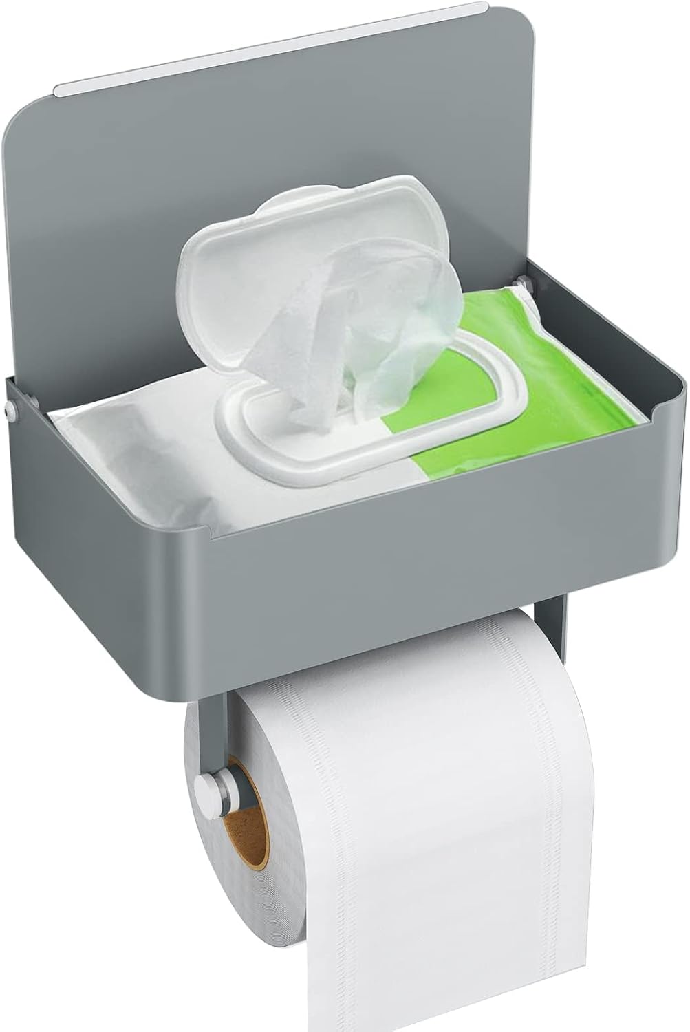 Porte-papier toilette mural 3 en 1 gris mat Vendos85 - Mathon