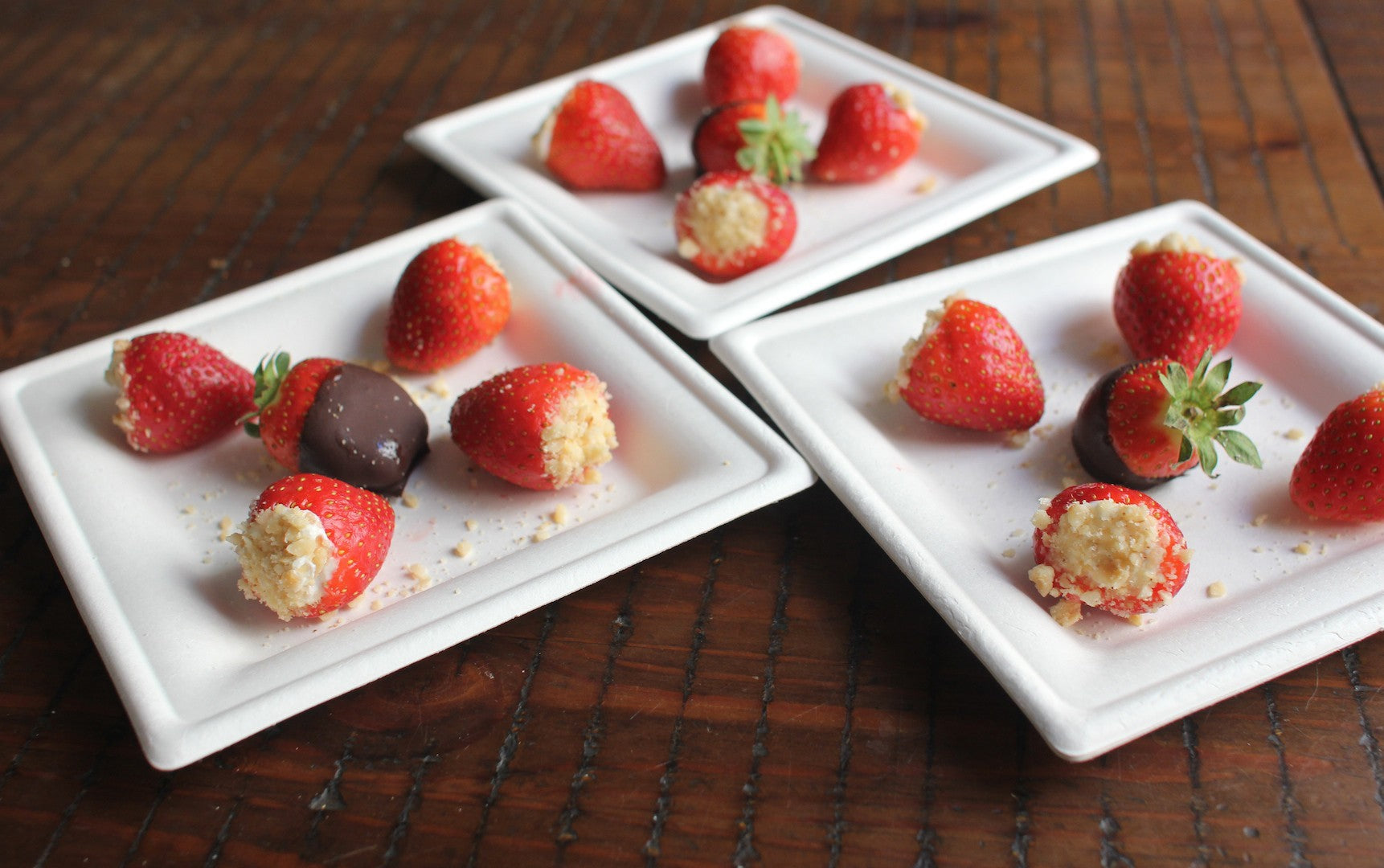 50Pcs - Assiette carrée blanche en pulpe  160x160mm FirstPack - Mathon - 4