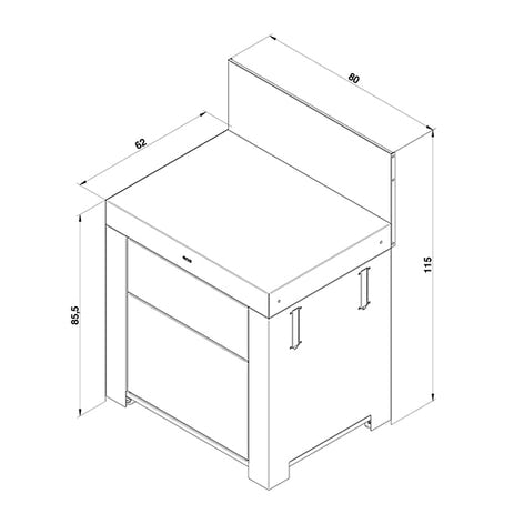 Modulo plan de travail avec tiroirs gris cargo ENO - Mathon - 2