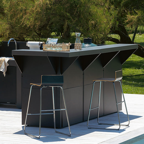 Modulo comptoir bar 80 cm gris cargo ENO - Mathon - 3