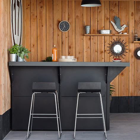 Modulo comptoir bar 120 cm gris cargo ENO - Mathon - 1