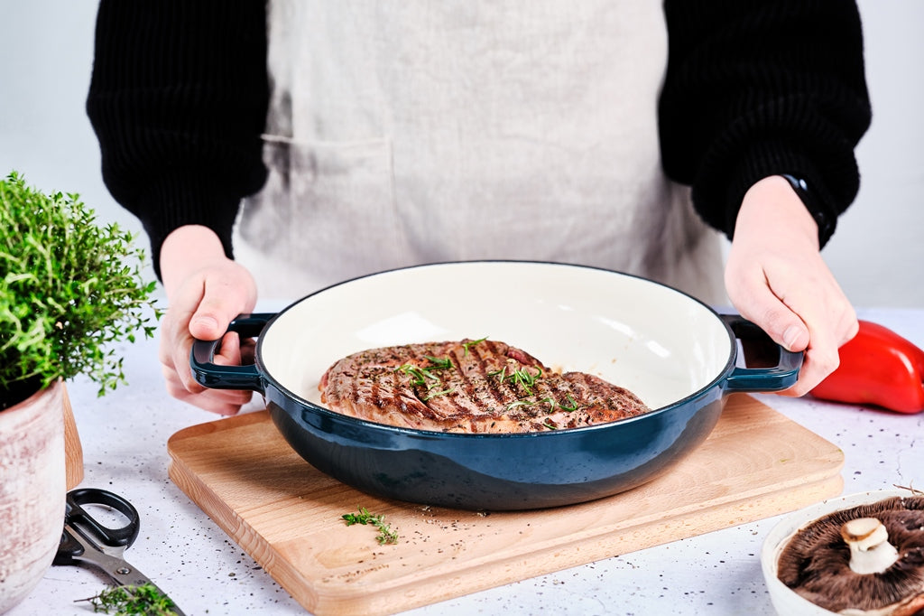 Plat à Grill en Fonte, FONTESTIC, Bleu Canard, D28 cm Cosy & Trendy - Mathon - 3