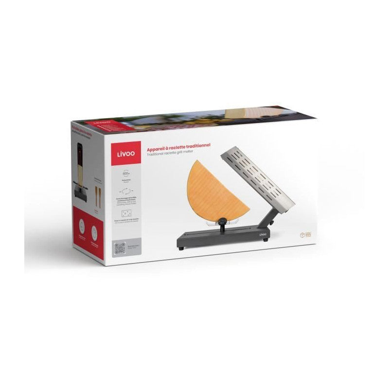 Appareil A Raclette Traditionnel - Livoo - Doc314 - 600w - 6 A 8 Personnes - Porte Fromage Amovible, Coulissant, 360° - 2 Spatu Livoo - Mathon - 6
