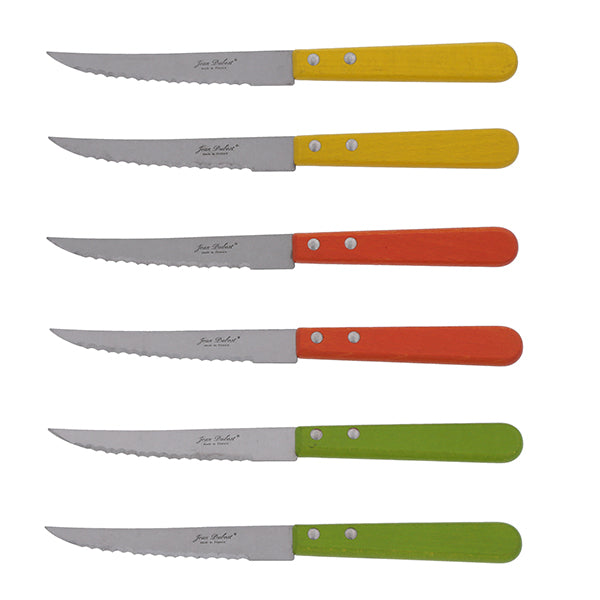 Coffret de 6 couteaux steak en bois de hêtre Tradition Colors Jean Dubost - Mathon - 3