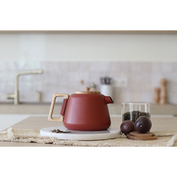 Théière Viggo en fonte et bois d