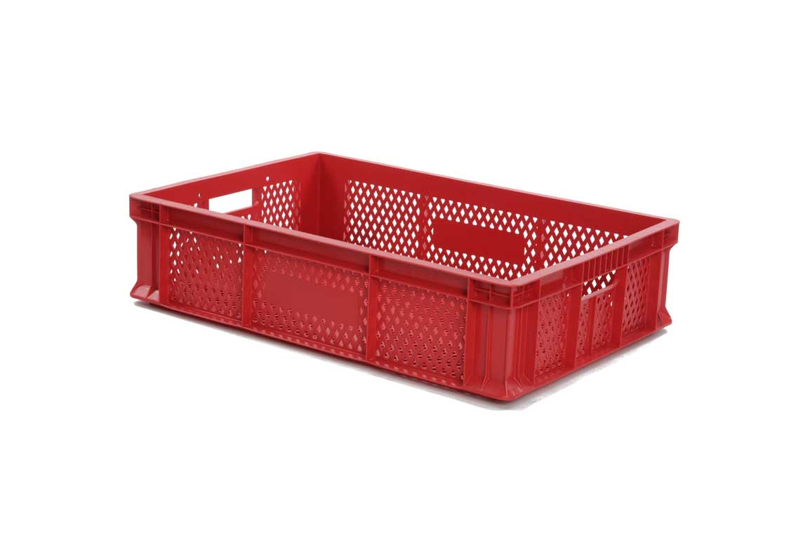 Bac EUROBOX Ajouré - 600X400XH135- Rouge - Matériel CHR Pro - Mathon