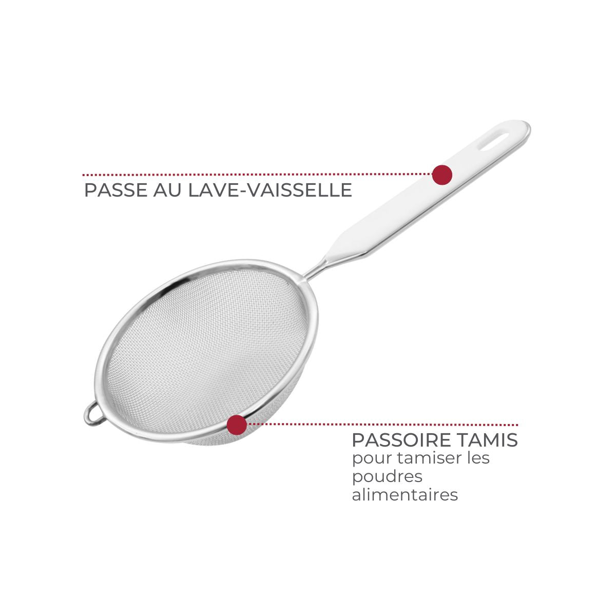 Ensemble de 2 Petites Passoires tamis 10 cm de diamètre  Divers Fackelmann - Mathon - 4