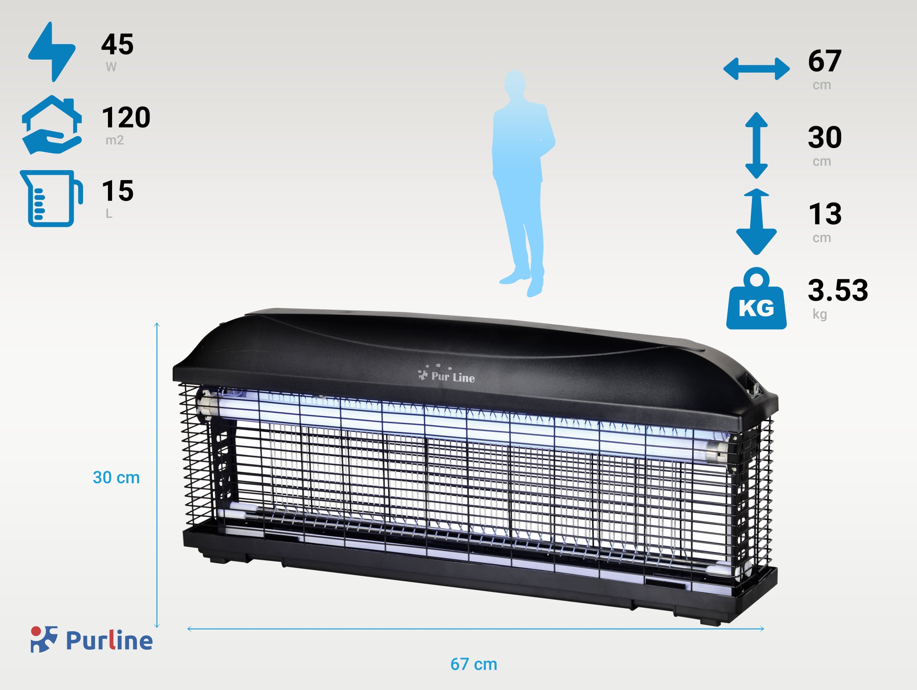 Tue Insectes Électrique 45W avec lumière ultraviolette Purline - Mathon - 2
