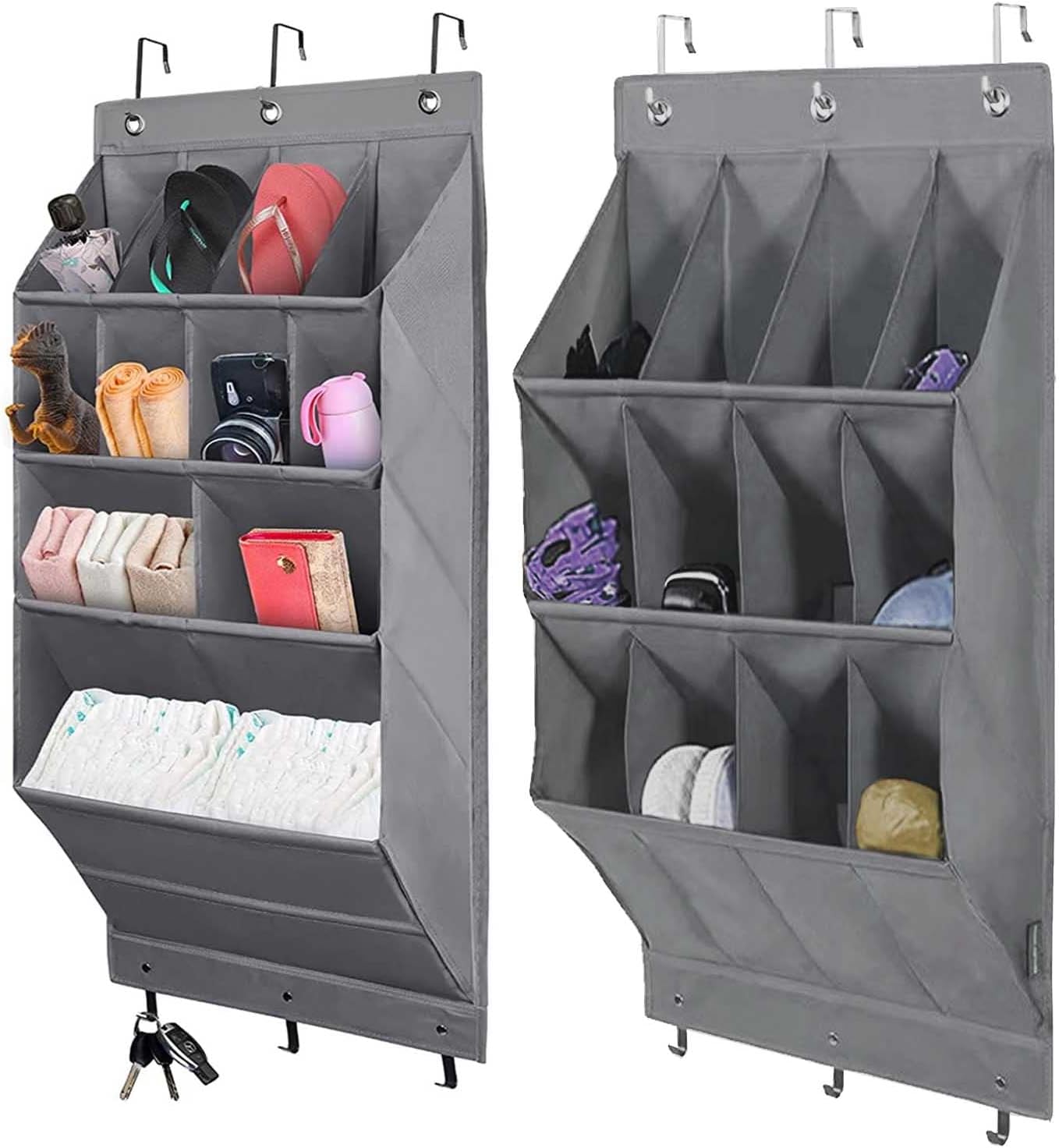 Lot de 2 Rangements Chaussure Suspendu Sur Porte avec 6 Crochets, Sac de Rangement avec Grande Poche Vendos85 - Mathon