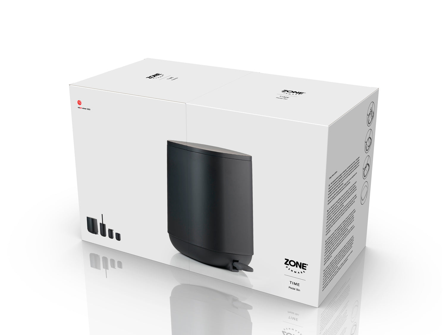 Poubelle à pédale TIME en abs Noir Zone Denmark - Mathon - 5