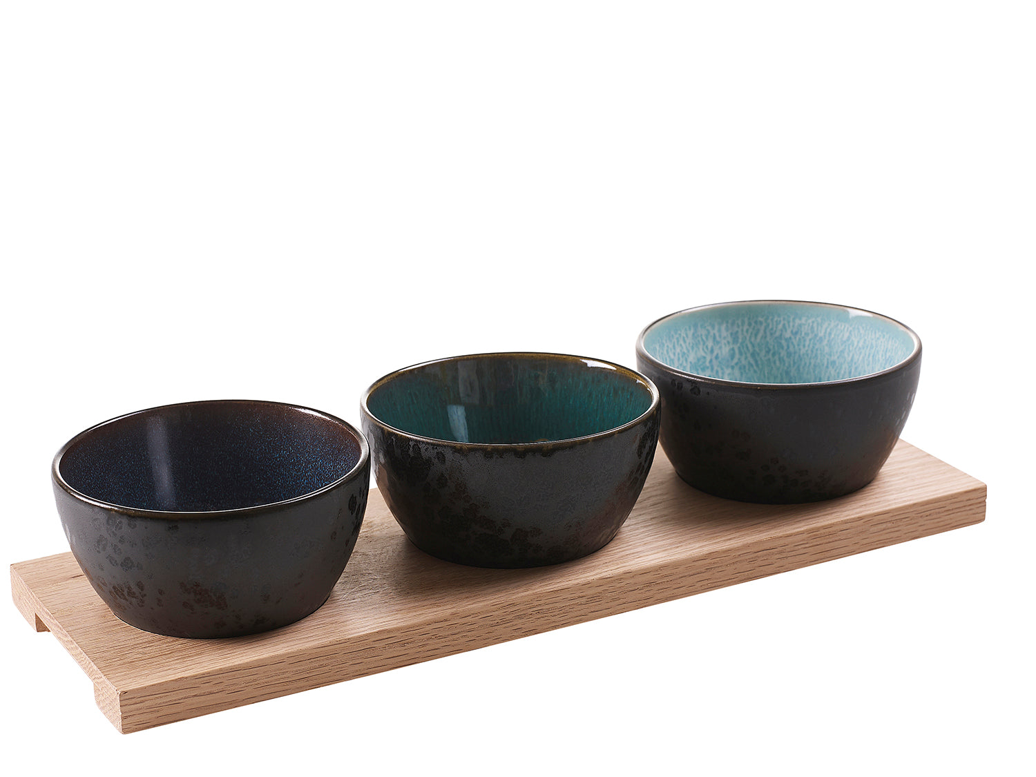 Ensemble apéro 3 bols et 1 planche Noir ass. Bitz - Mathon - 2