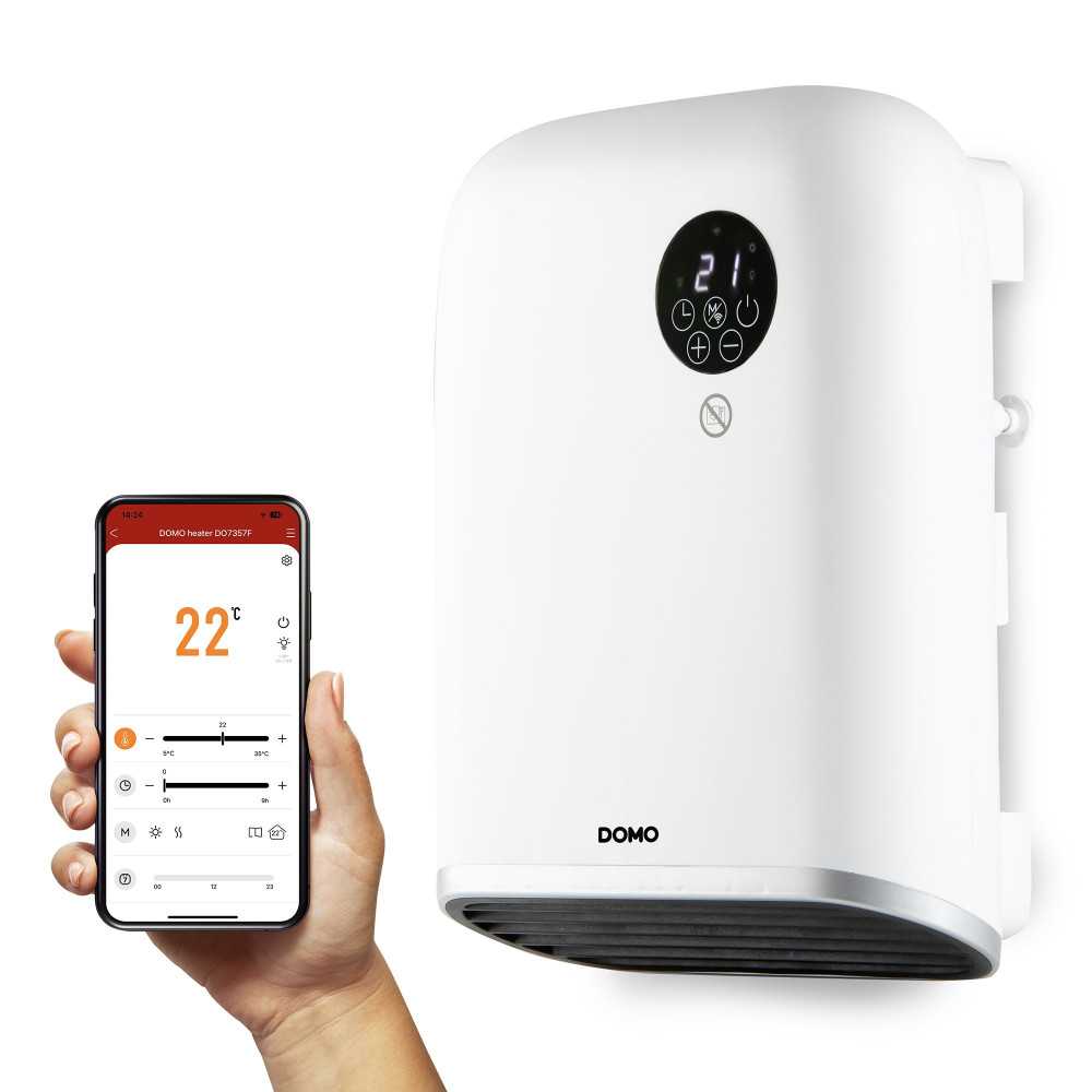 Chauffage Mural Pour Salle De Bain Avec Wifi 2000w Blanc Domo Do7357f Domo - Mathon - 1