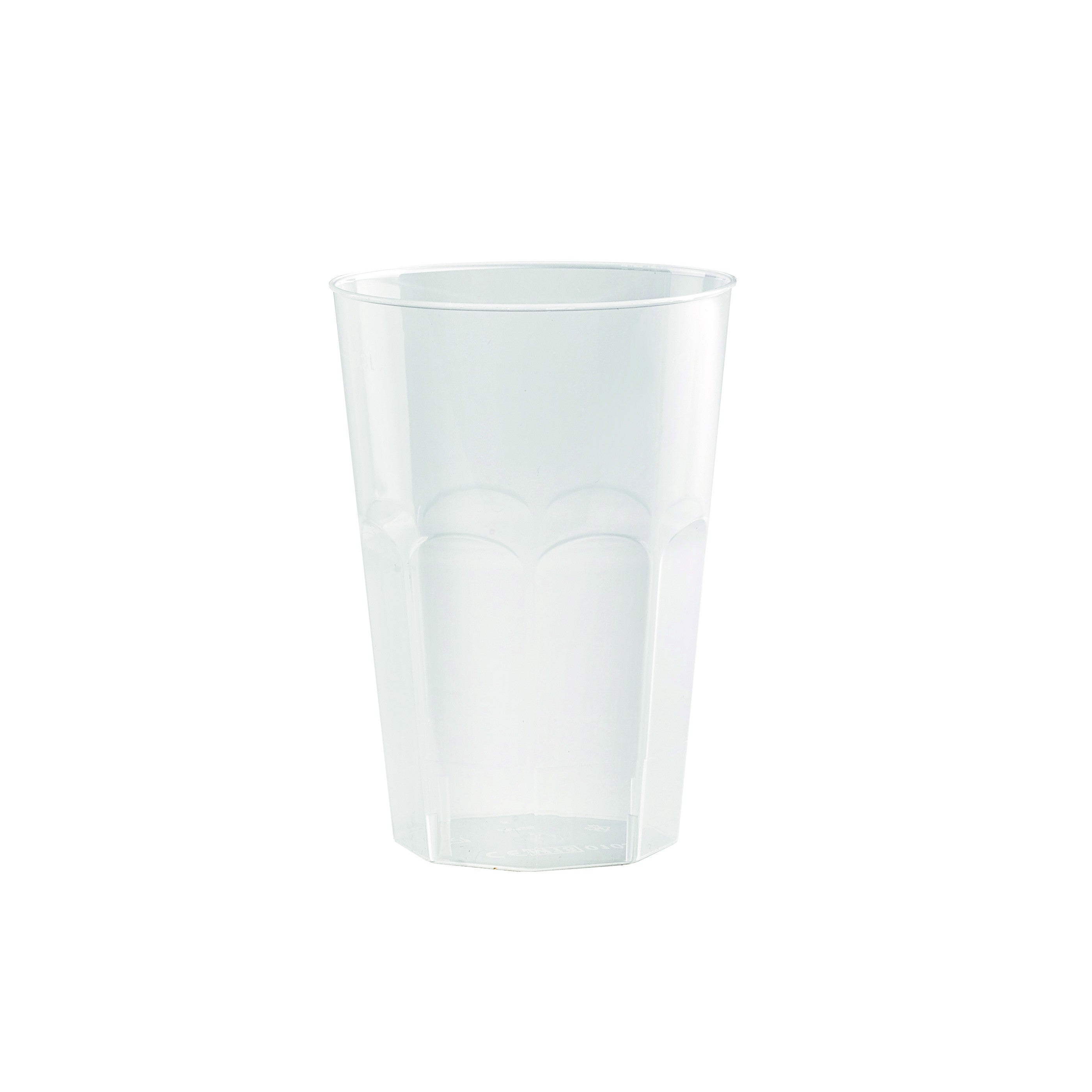 30Pcs - Gobelet à facettes plastique PP réutilisable "Optimal"   H108mm 340ml FirstPack - Mathon