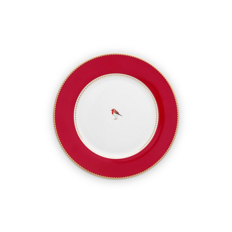 Lot de 6 Assiettes plates Love Birds Rouge - 26,5cm Pip Studio - Mathon