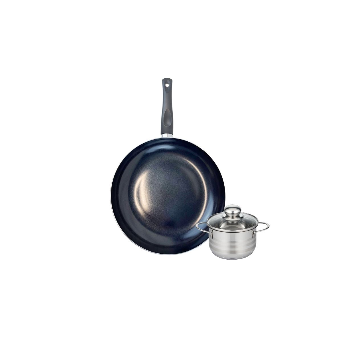 Ensemble de 1 Poêle de cuisson 28 cm et 1 faitout 12 cm  Prima Brillant Elo - Mathon - 1