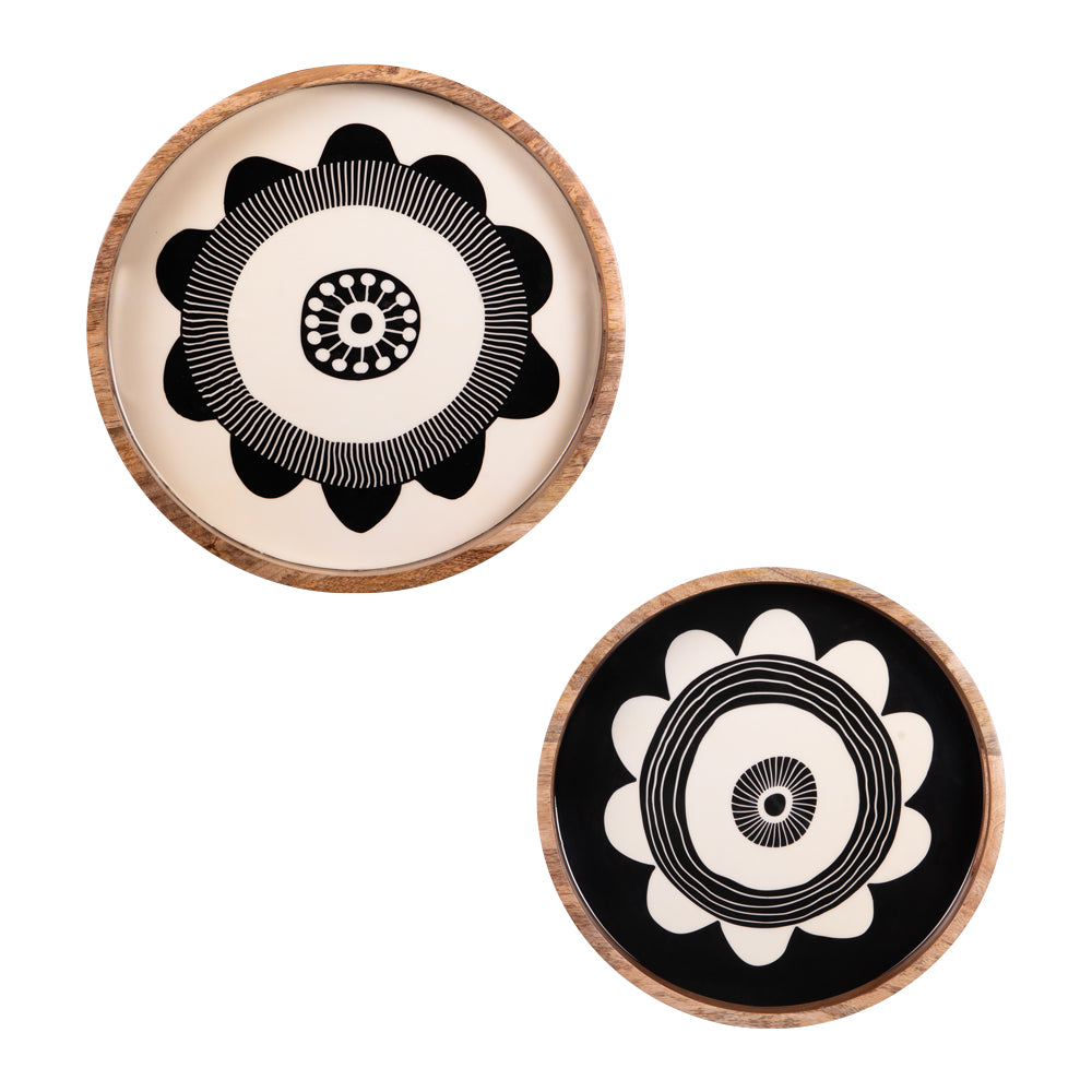 Set de 2 plateaux rond Zanzibar 35 et 40 cm Table passion - Mathon - 2