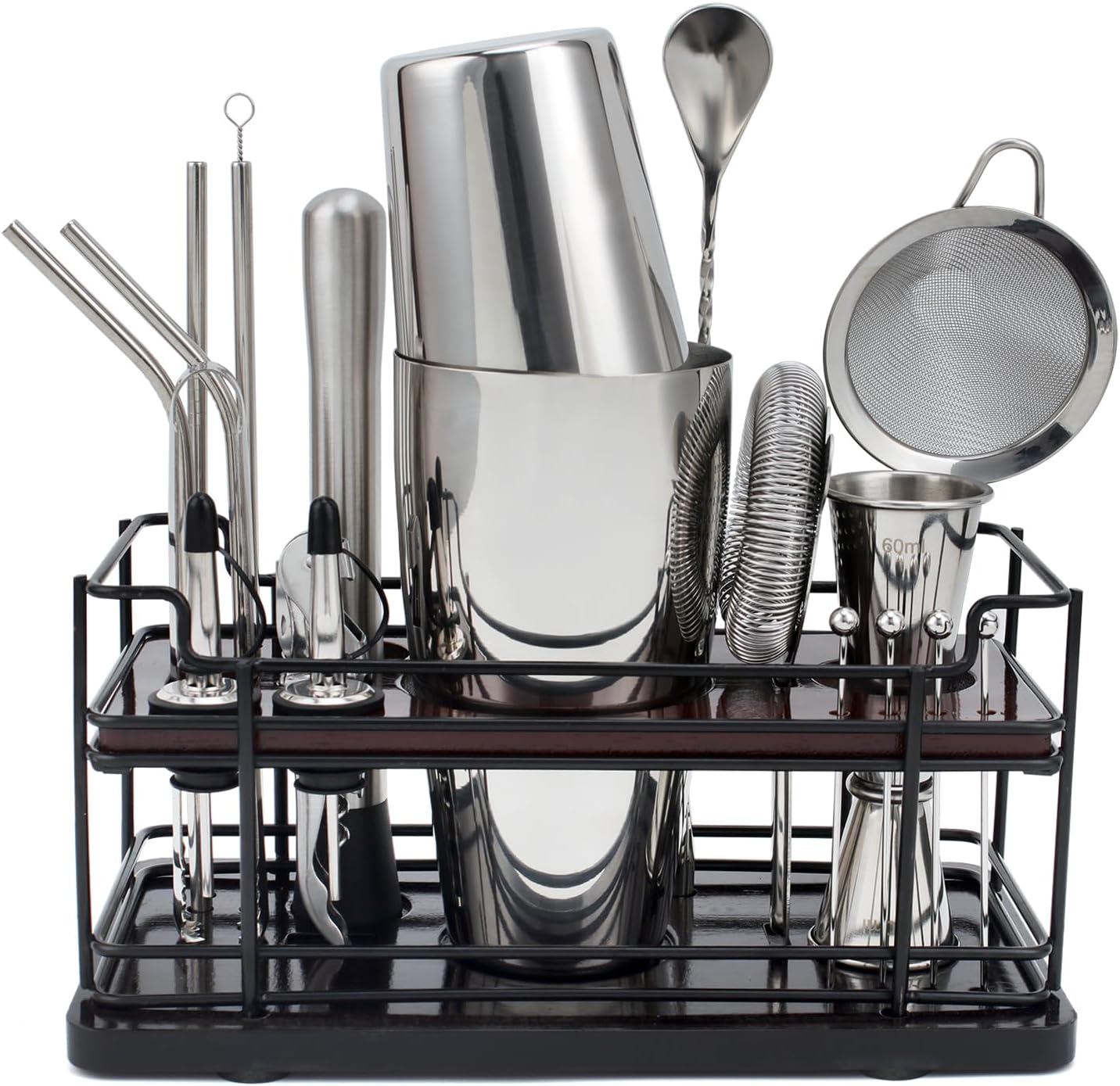 Kit Cocktail 20 Pièces avec Support Bambou et Recettes Vendos85 - Mathon