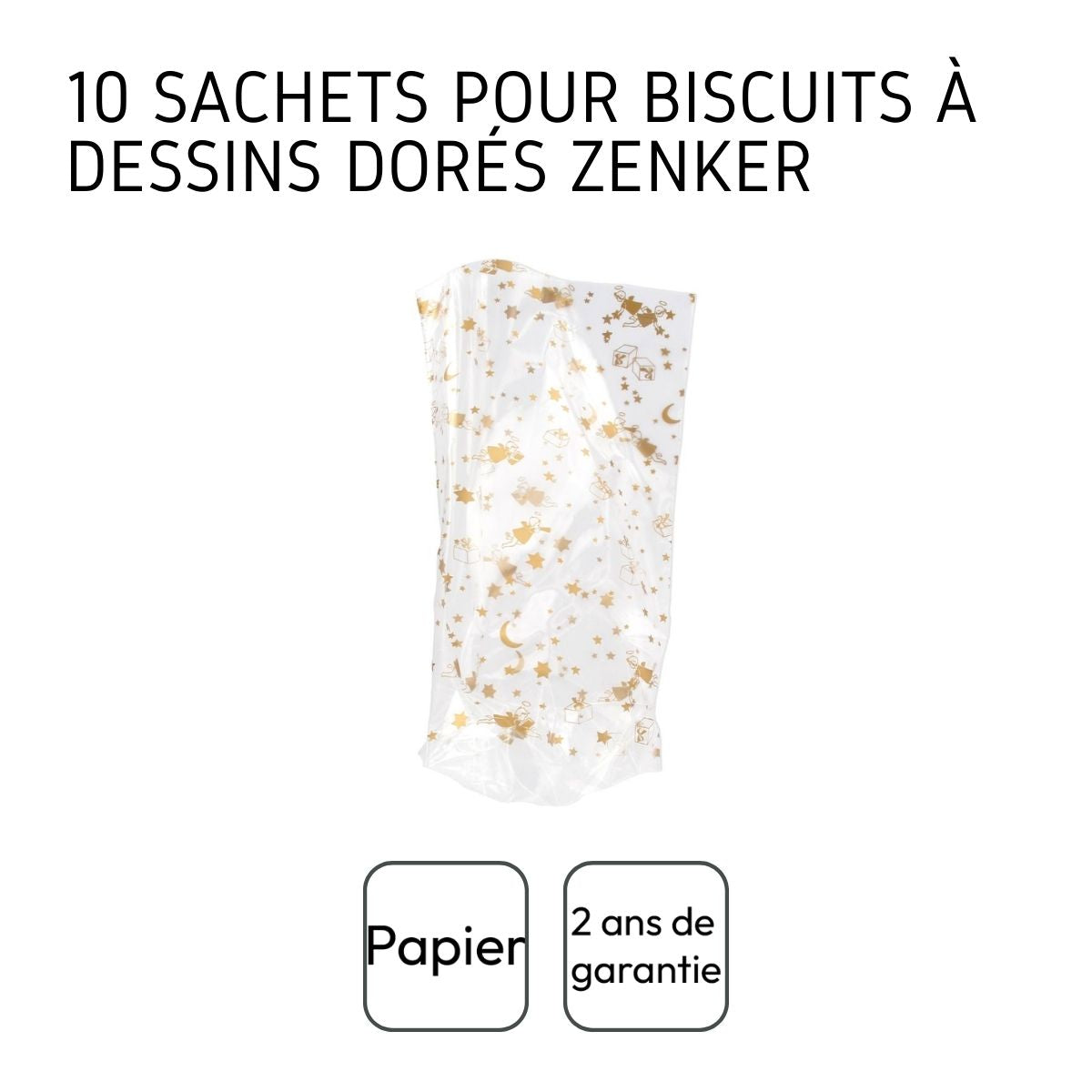 Lot de 10 sachets biscuits de noël doré Zenker Zenker - Mathon - 4