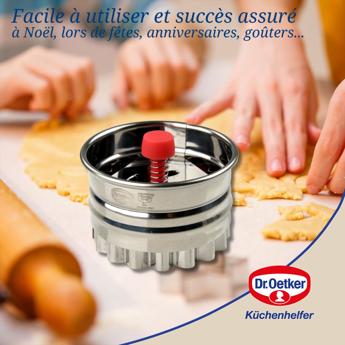 Ensemble de 2 Emporte-pièces biscuit linzer motif smiley Dr Oetker Noël Dr. Oetker - Mathon - 4