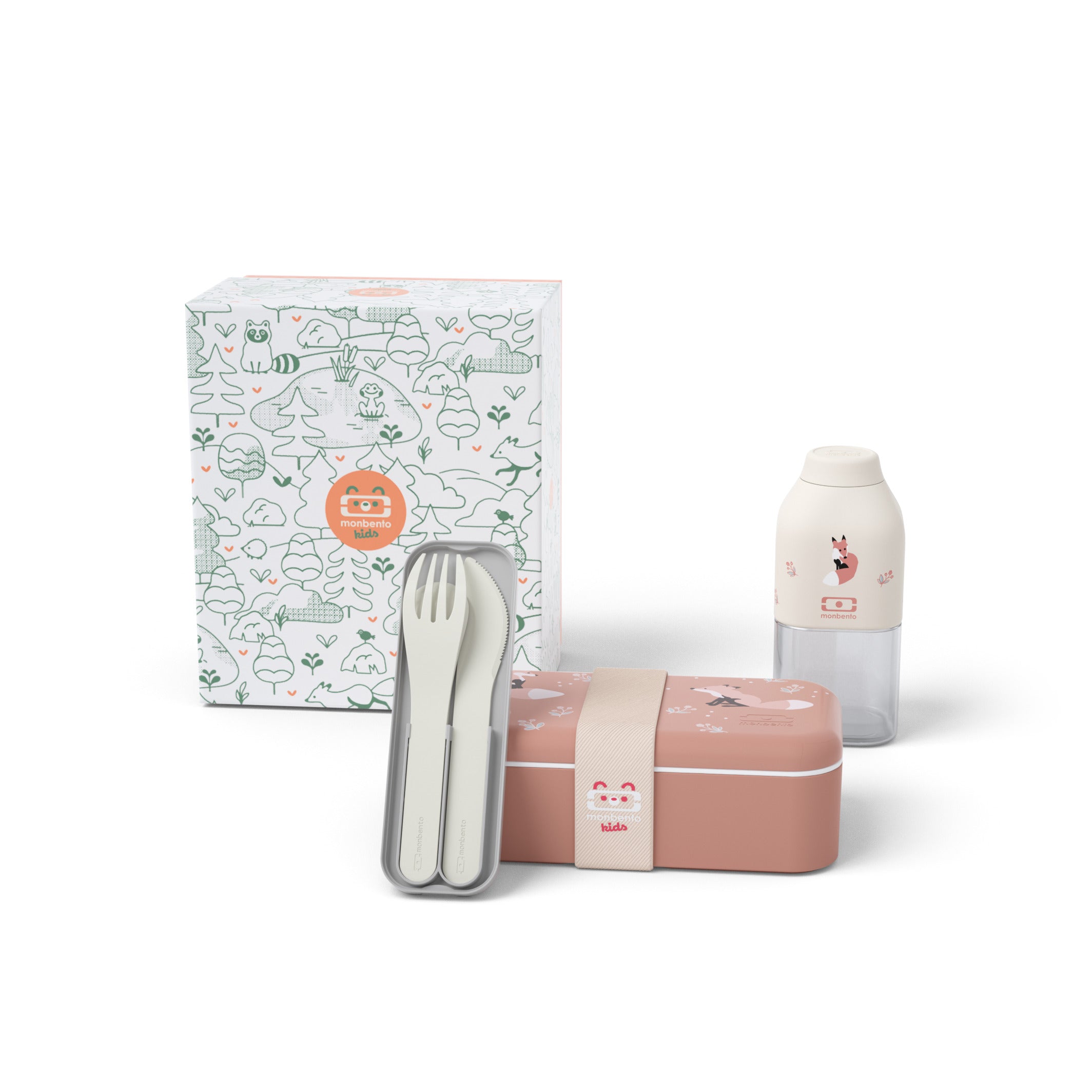 Coffret cadeau enfants lunch box Made in France Foodie cannelle Fox 500ml Monbento - Mathon - 2