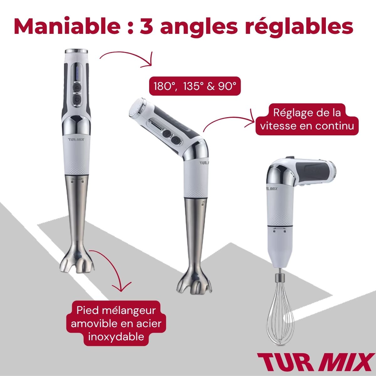 Ensemble mixeur plongeant sans fil Turmix Rotel - Mathon - 3