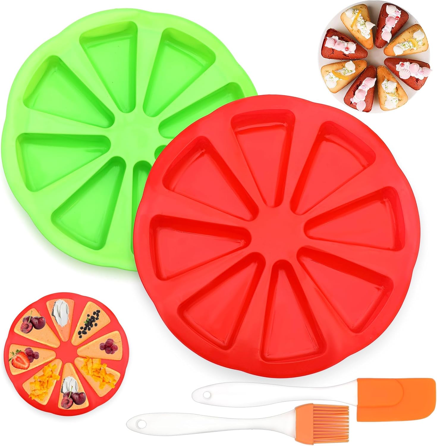 Lot de 4 moules à gâteau en silicone, 8 cavités Vendos85 - Mathon