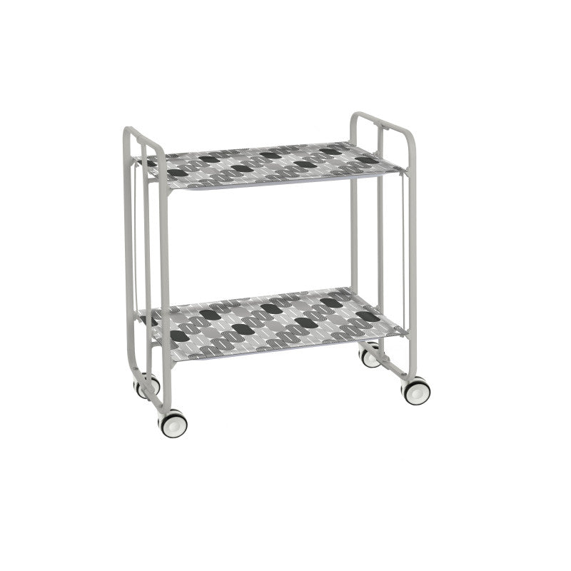 Desserte pliante bauhaus avec roulettes – structure grise, 2 niveaux, 4 positions Don Hierro - Mathon - 1