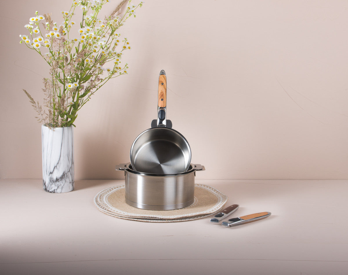 Poignée amovible Zénith 3 bois Casteline amovible - Bois de noyer Cristel - Mathon - 4