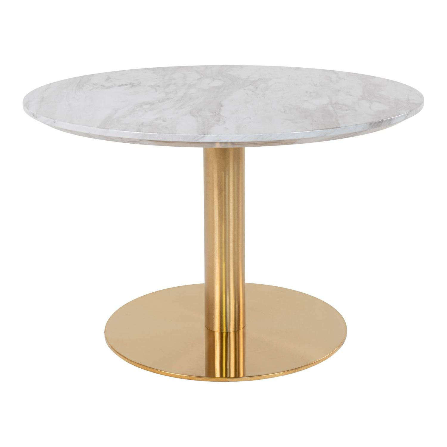 Table de bar plateau aspect marbre et pied laiton ø 70 x 45cm House Nordic - Mathon