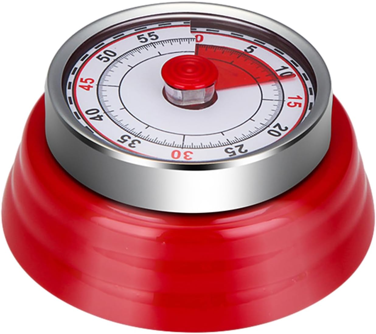 Minuteur Mécanique de cuisine Visuel 60 Minutes en Acier Inoxydable rouge Vendos85 - Mathon