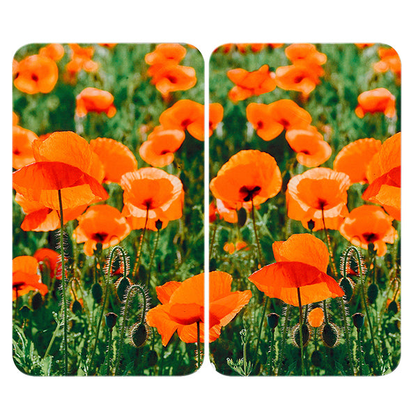 Set 2 couvre-plaques protection motifs Coquelicot Wenko by Maximex - Mathon - 1