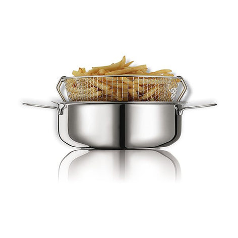 Friteuse traditionnelle en inox avec panier Eatitaly Maxifry 26 cm Inoxriv - Mathon - 1