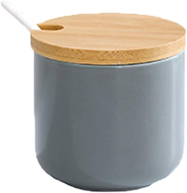 Sucrier en céramique 260 ml avec couvercle bambou Vendos85 - Mathon