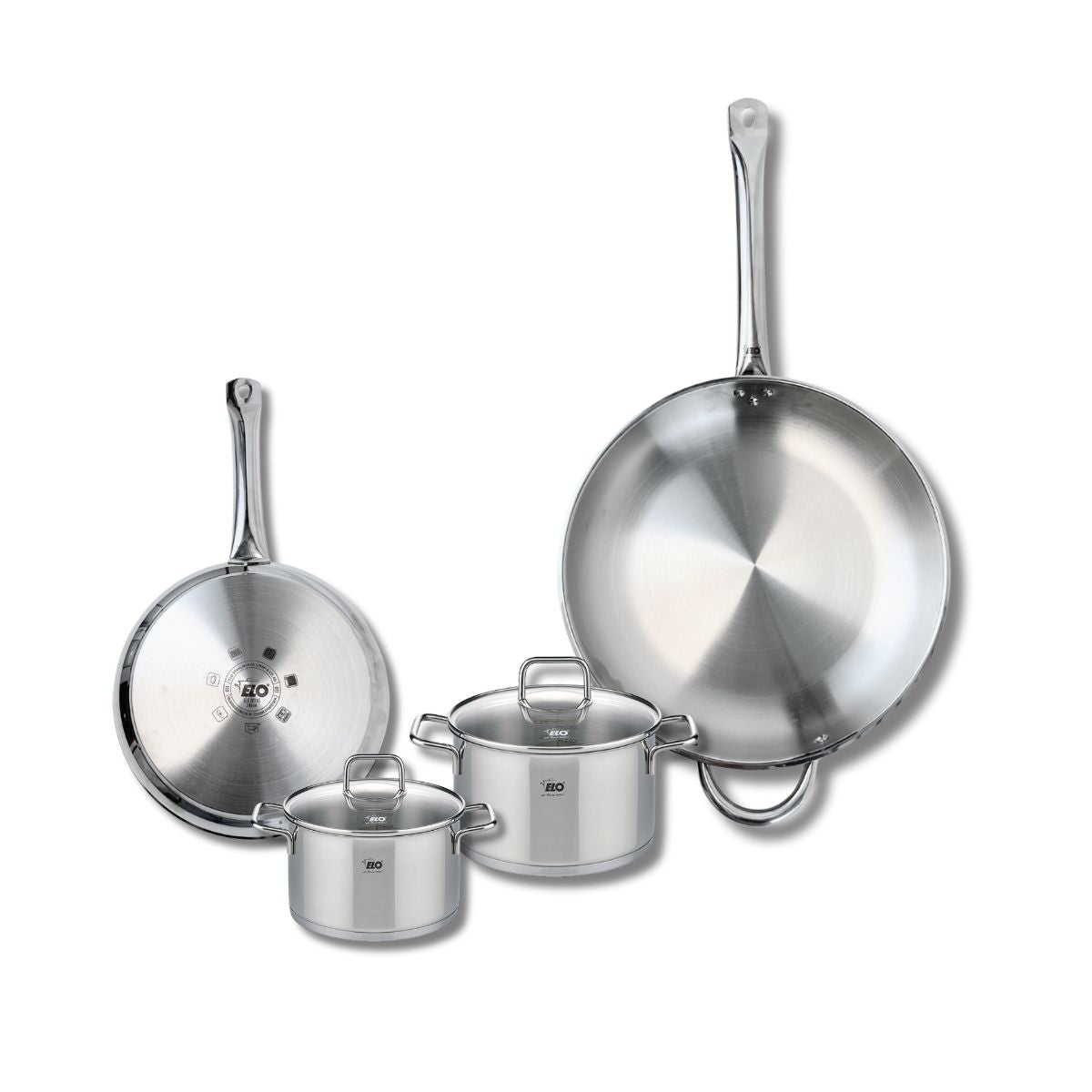 Ensemble de 2 Poêles de cuisson 24 et 32 cm et 2 faitouts 14 et 16 cm  Profi Citrin Elo - Mathon - 1
