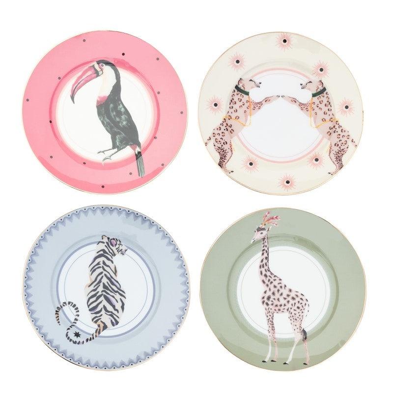 Coffret de 4 assiettes - Animaux - 16cm Yvonne Ellen - Mathon