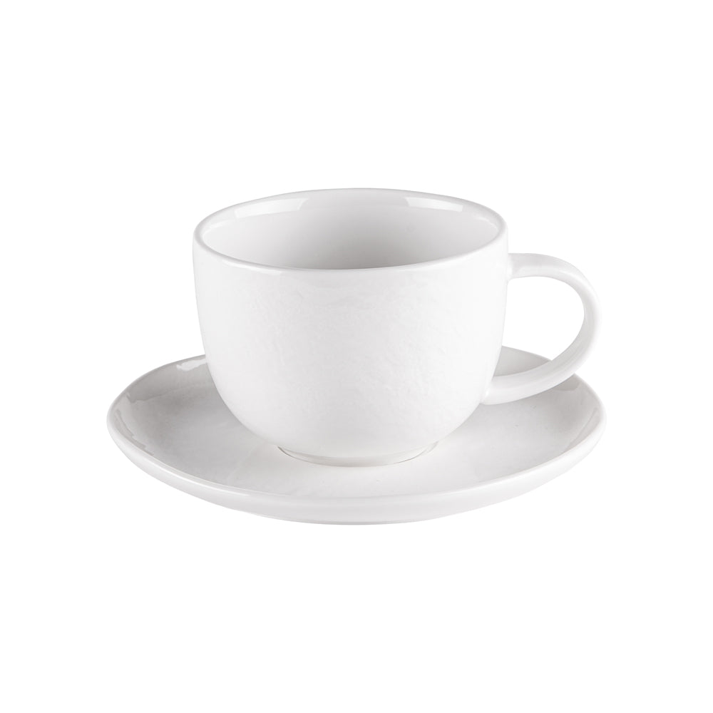 Tasse et sous-tasse à thé Ecume 22 cl (lot de 6) Table passion - Mathon - 1