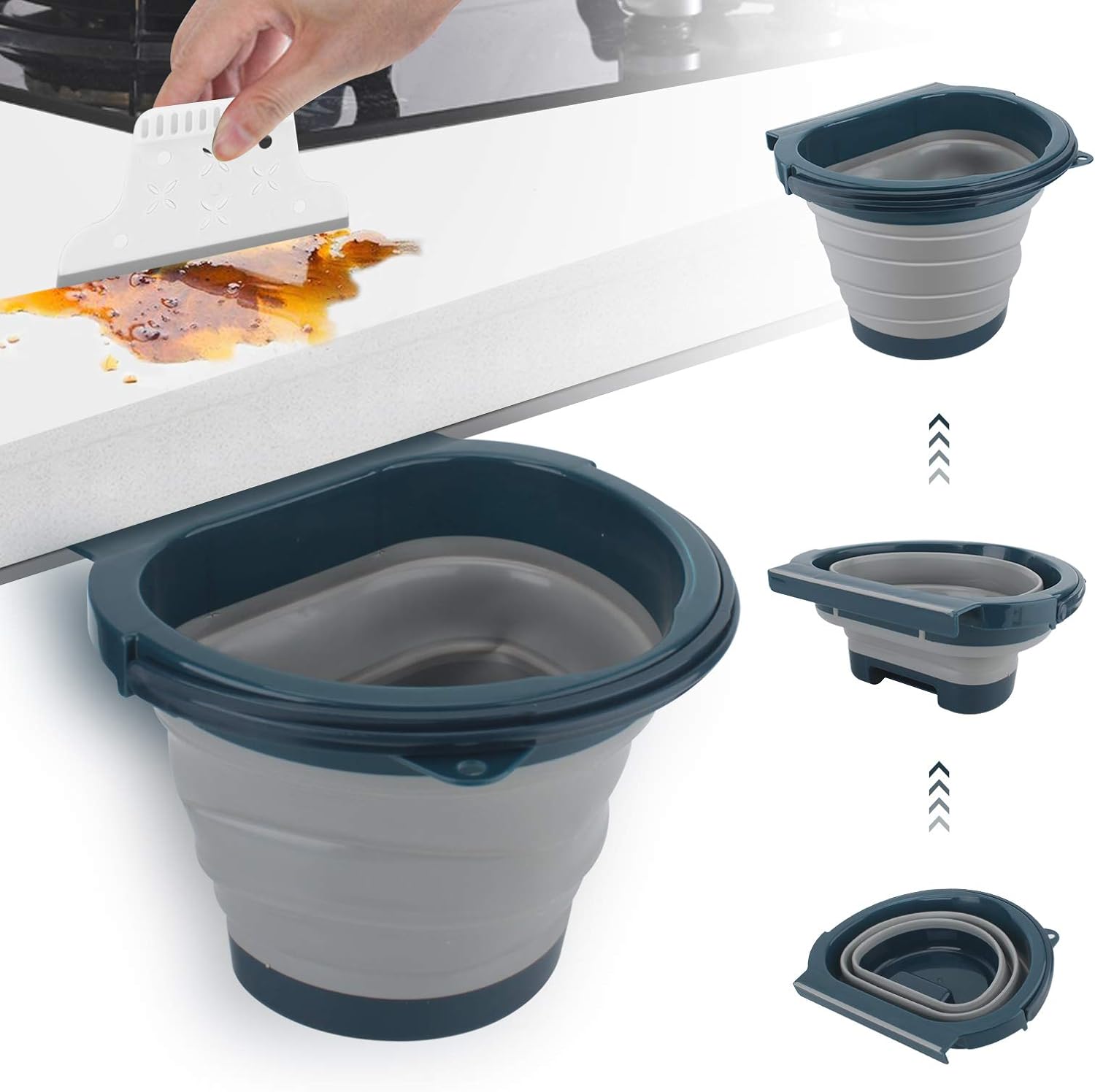 Poubelle Pliable Cuisine de 4L gris Vendos85 - Mathon