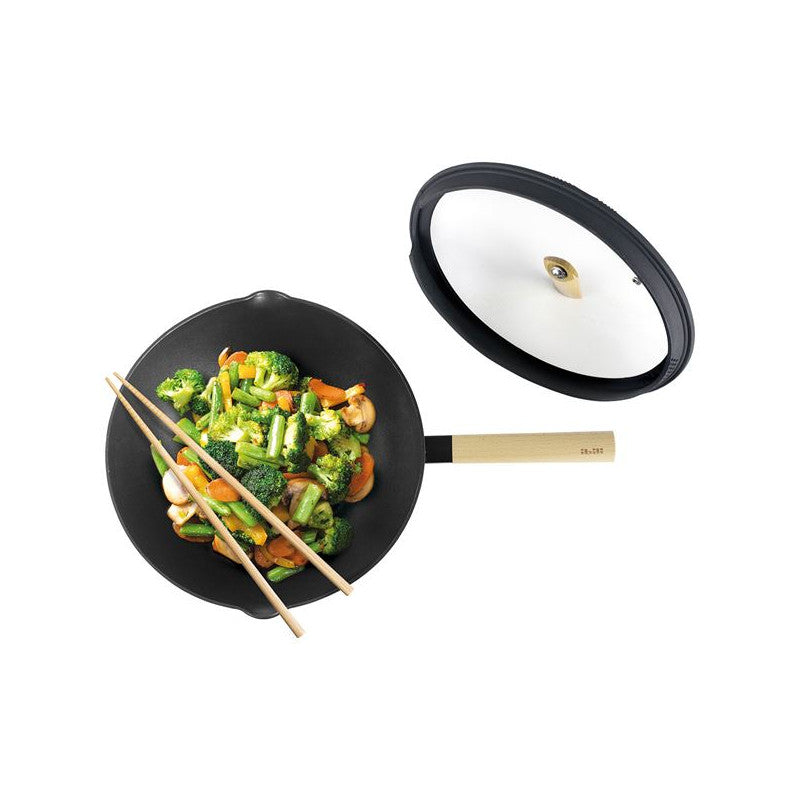 Wok aluminium antiadhésif avec couvercle 30 cm Ibili - Mathon - 4