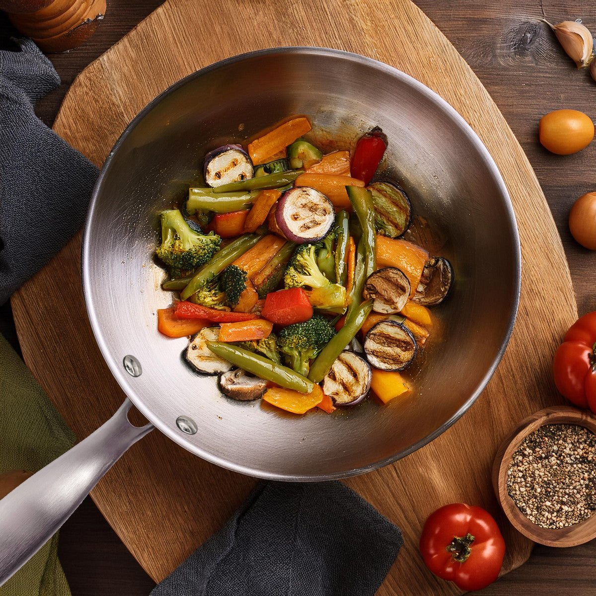 Gourmet - Wok 28 cm inox triply Cuisinox - Mathon - 6