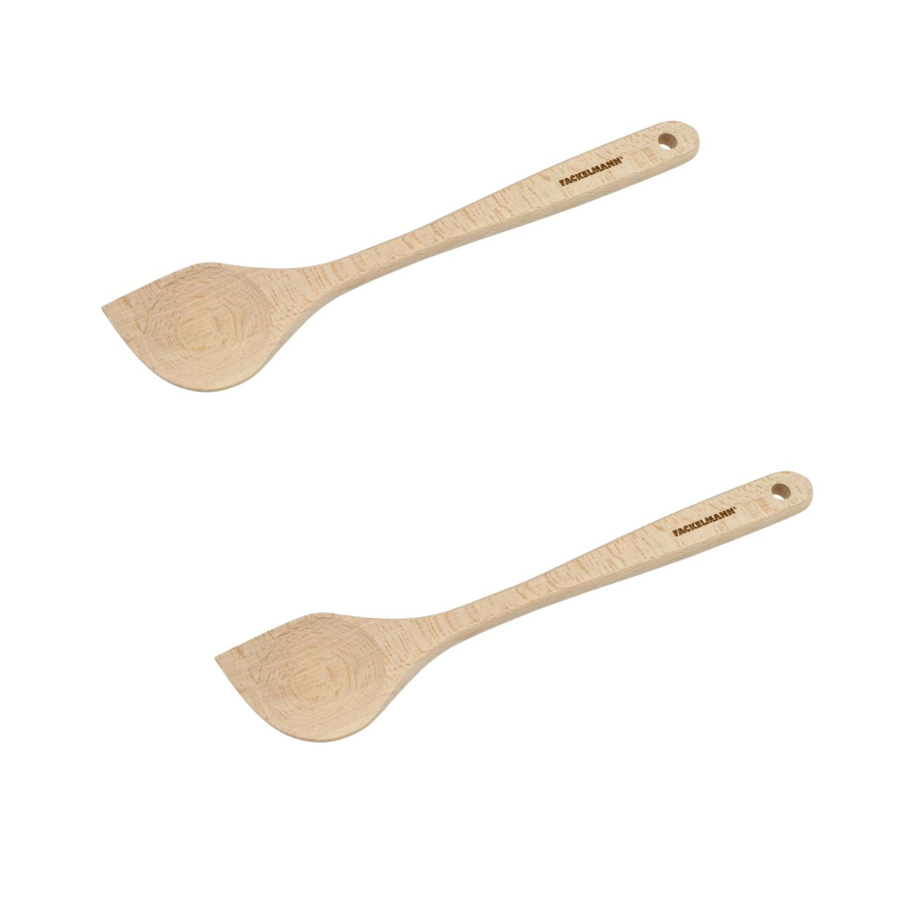 Ensemble de 2 Cuillères de cuisine biseautée en bois FSC Fackelmann - Mathon - 1