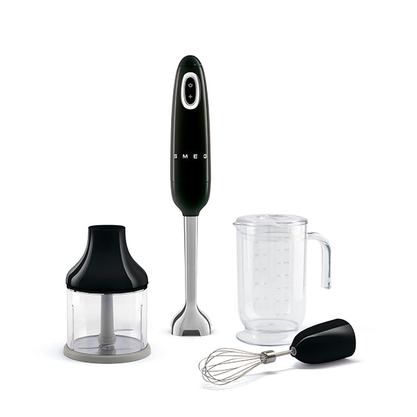 Mixeur plongeant avec accessoires 700 W HBF03BLEU noir Smeg - Mathon - 1